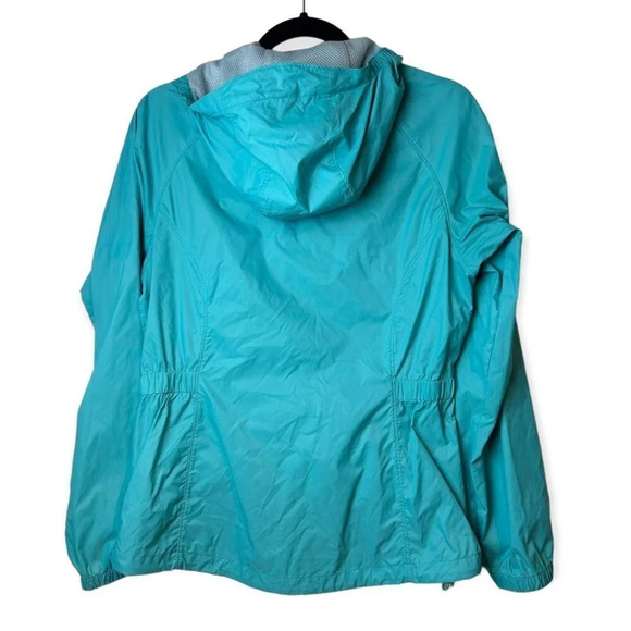 Columbia Turquoise Cinched  Waist Windbreaker - Picture 2 of 10
